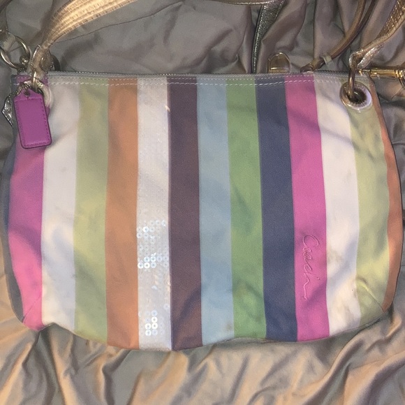 Vintage Rainbow Striped Coach Bag - Picture 7 of 11